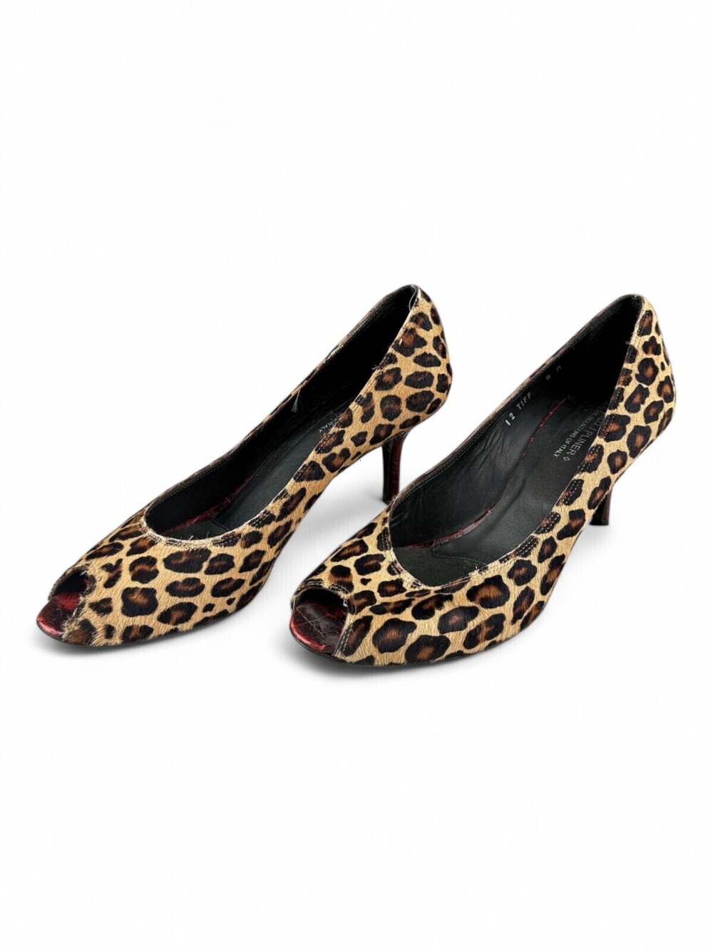 Donald J Pliner Leopard Calf Hair Peep-Toe Pumps Size 8